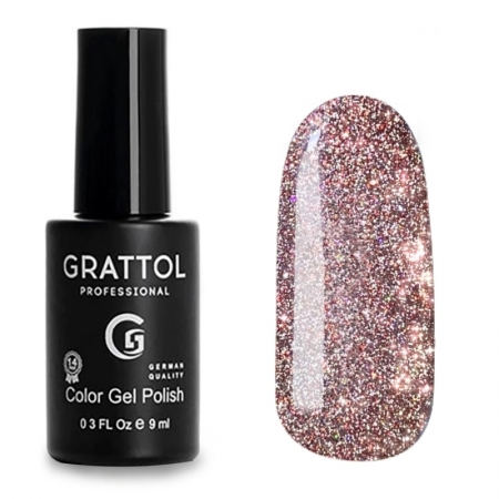 Grattol Color Gel Polish Bright - Crystal 02, светоотражающий гель-лак, 9 ml